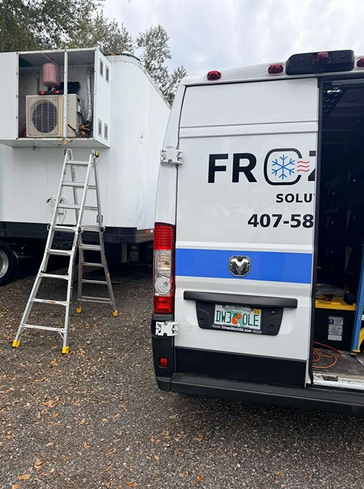 Frozone Solutions HVAC service vehicle ready for same-day dispatch in Orlando